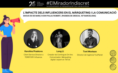 30 MARÇ: JORNADA “INFLUENCERS” AL COL·LEGI DE MARKETING