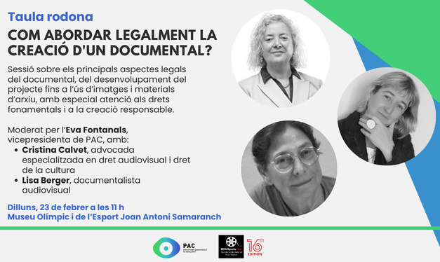 Taula rodona PAC x BCN Sports Film: Com abordar legalment la creació d’un documental?