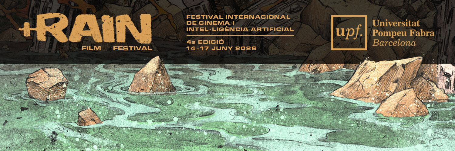 Banner oficial del +RAIN Film Festival 2026 impulsat per la Universitat Pompeu Fabra